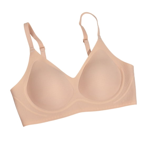 asjyhkr Bras for Women Soft Underwire Casual Supportive Padded Dailywear Breathable Comfy Adjustable Strap Push up Bras(X-Large,Beige)