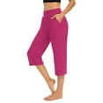 thumbnail image 1 of asjyhkr Capri Pants for Women High Waist Breathable Casual Hiking Running Workout Gym Pants with Pockets, 1 of 7