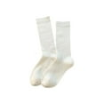 thumbnail image 1 of asjyhkr Crew Socks for Women Stretchy Casual Everyday Wear Lightweight Soft Comfy Ribbed Athletic Calf Socks(One-size,White), 1 of 2