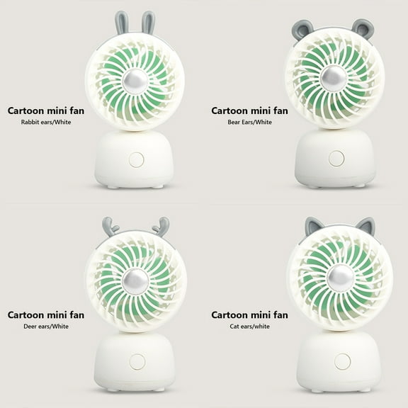 asjyhkr Cute Pet Ears Mini Fan USB Desk Fans Small Quiet - Mini Cute Desk Fan USB Powered Portable Personal Little Table Fans for Home Bedroom Nightstand Office Work Desktop Dorm
