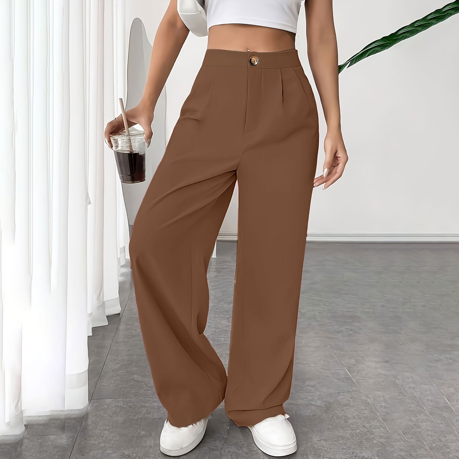 green emerald velvet dress High Waist Dress Pants for Women Fashion 2024 Straight Leg Slack Pant  Stretchy Business Casual Work Trousers at Amazon Women's Clothing store main image 1