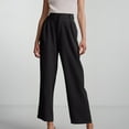 thumbnail image 1 of asjyhkr Dress Pants for Women Button Zipper High Waist Wide Leg Casual Breathable Hiking Work Business Pants with Pockets, 1 of 7