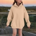 thumbnail image 1 of asjyhkr Hoodies for Kids Boys Girls Fleece Hooded Crew Neck Long Sleeve Pullover with Pockets 2-13 Years Solid Color Casual Comforty Sweatshirts,Size 90-160, 1 of 8