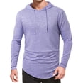 thumbnail image 1 of asjyhkr Hoodies for Men Crew Neck Drawstring Hooded Long Sleeve Pullover Fashion Solid Color Casual Running Gym Workout Tops, 1 of 6