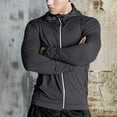 thumbnail image 1 of asjyhkr Hoodies for Men Long Sleeve Zipper Hooded Tights Lightweight Stretch Gym Running Workout Sweatshirts, 1 of 9