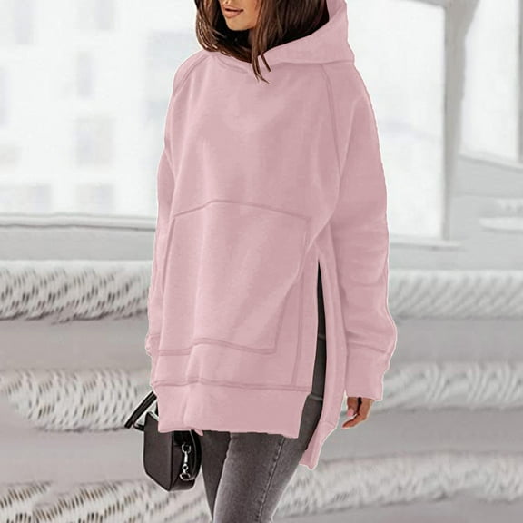 asjyhkr Hoodies for Women Crew Neck Hooded Long Sleeve Pullover Casual Loose Thermal Outdoor Hiking Workout Tops with Pockets