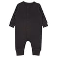 thumbnail image 1 of asjyhkr Kid Boys Girls Fall Outfits Long Sleeve Rompers Casual Homewear Playsuit Comfy Button-Up Unisex Bodysuit(12-18 Months,Black), 1 of 6