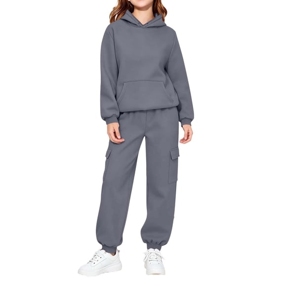 asjyhkr Kid Boys Girls Sweatsuit Sets 2 Piece Pullover Hoodies Sweatshirt Joggers Casual Fleece Warm Fall Winter Outfits(2-3 Years)