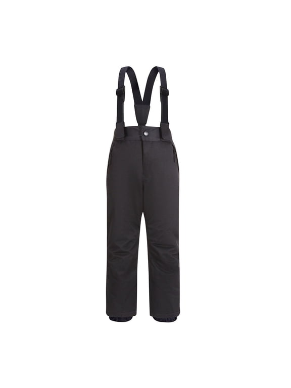 Kids Clothes Boys Girls Snow Pants Overall Thick Warmth Winter Ski Casual Thick Waterproof Outdoor Trousers for Youth Teens(10-11 Years,Black)