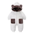 thumbnail image 1 of asjyhkr Kids Clothes Casual Fleece Rompers Zip-Up Puffer Thick Warm Windproof Fall Winter Snowsuit for Boys Girls(12-18 Months,White), 1 of 8