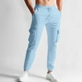 thumbnail image 1 of asjyhkr Men Cargo Pants Stretch Drawstring with Multi Pockets Jogger Pants for Hiking Running, 1 of 7