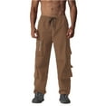 thumbnail image 1 of asjyhkr Men Cargo Pants with Multi Pockets Drawstring Elastic Waist Outdoor Hiking Work Pants, 1 of 7