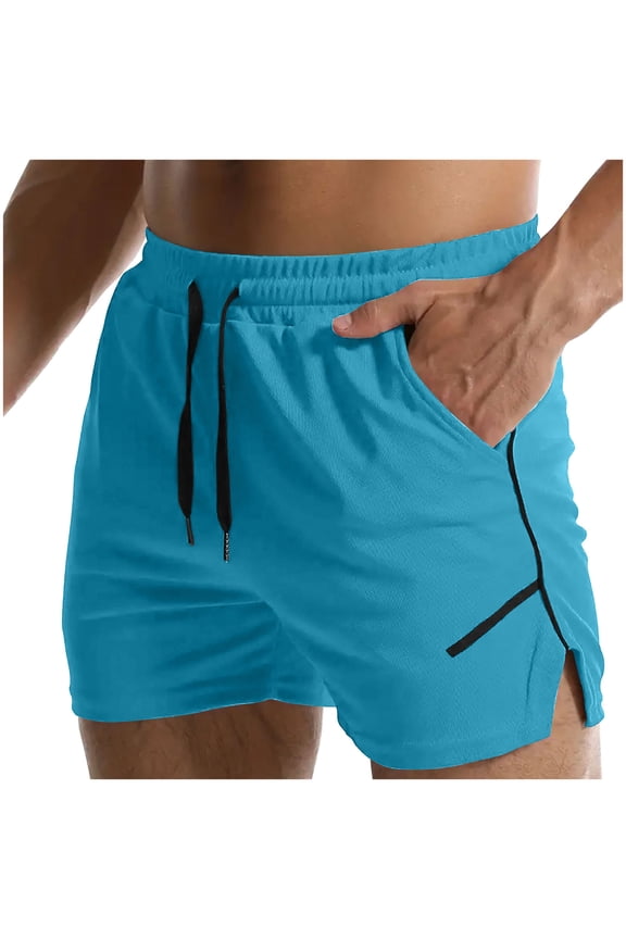 Mens 5-Inch Running Shorts Drawstring Quick Drying Breathable Gym Athletic Workout Shorts with Pockets