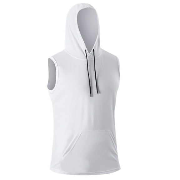 asjyhkr Mens Athletic Hoodies Sleeveless Summer Shirts Pockets and Drawstring Gym Workout Tshirts S-3XL