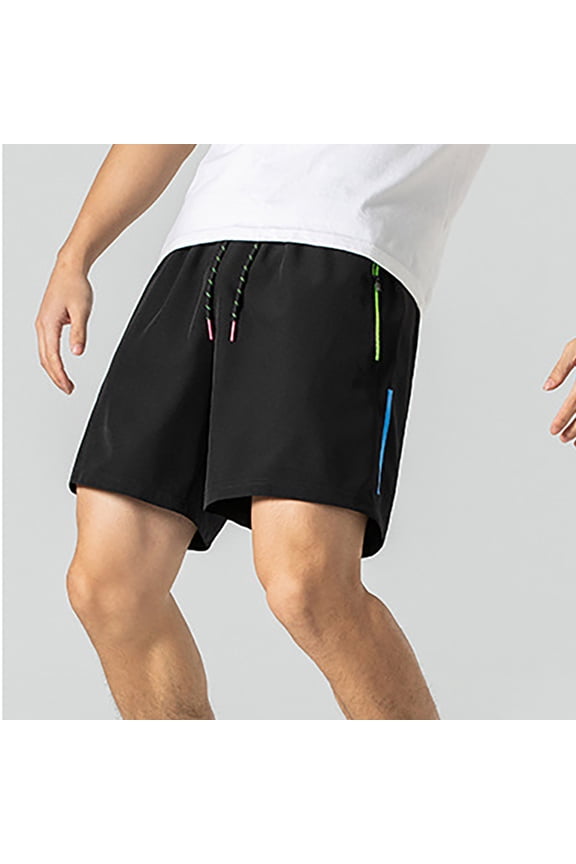 Mens Athletic Running Shorts Quick Drying Workout Shorts with Zipper Pockets Lightweight Gym 5 Inch Hiking Tennis