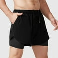thumbnail image 1 of asjyhkr Mens Athletic Shorts 2 in 1 Drawstring Elastic Waist Quick Drying Running Workout Gym Shorts with Pockets, 1 of 5