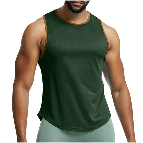 asjyhkr Mens Athletic Tank Tops Mesh Breathable Sleeveless Crew Neck Running Athletic Gym Shirts
