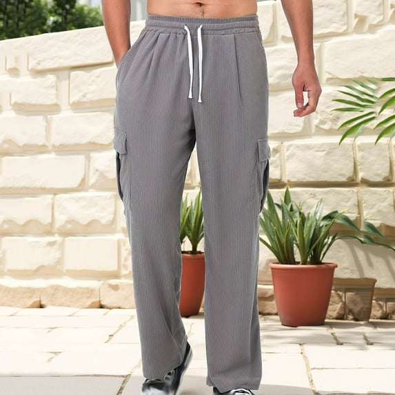 asjyhkr Mens Basketball Pants Button Elastic Waist Drawstring Running Athletic Sweatpants with Pockets