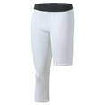 thumbnail image 1 of asjyhkr Mens Basketball Pants One Leg Capri Tights Pants Lightweight Breathable Athletic Gym Workout Pants(XXL,White), 1 of 4