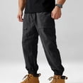 thumbnail image 1 of asjyhkr Mens Cargo Pants Plus Size Stretch Drawstring With Pocket Quick Drying Daily Outdoor Hiking Joggers, 1 of 9