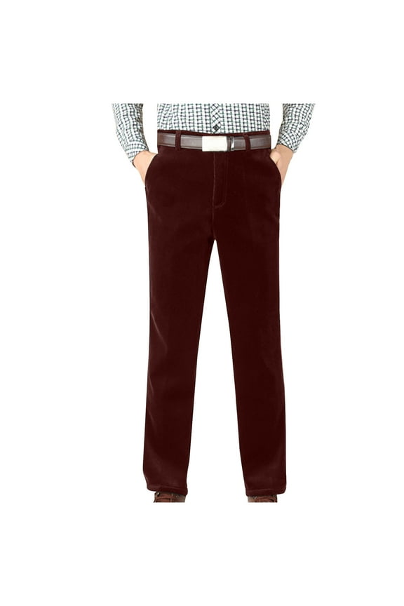 Mens Casual Pants Corduroy Button down High Waist Hiking Outdoor Lounge Trousers with Zipper Pockets