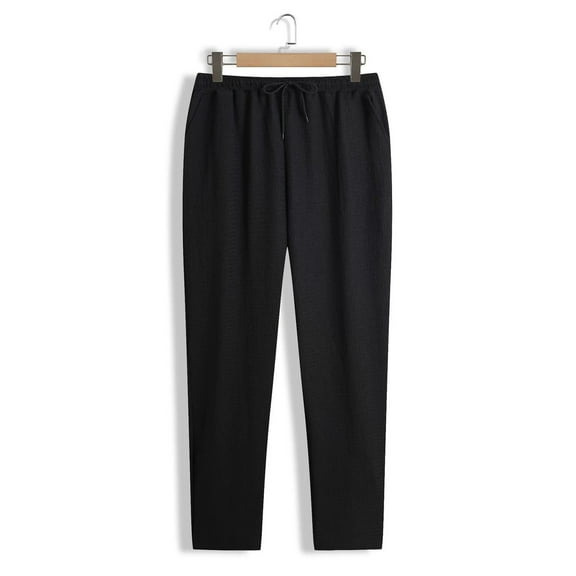 asjyhkr Mens Casual pants Wide Leg Drawstring Elastic Waist Lounge Pants with Pockets