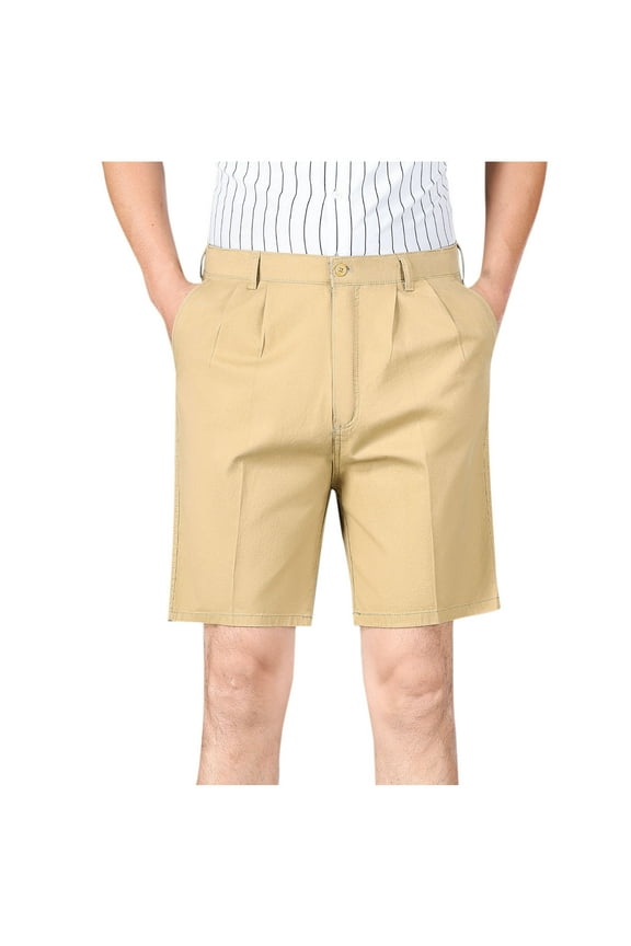 Mens Cotto Dress Shorts Expandable Waistband Plus Size Business Work Shorts with Pockets Assorted Color(S-4XL)