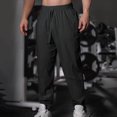 thumbnail image 1 of asjyhkr Mens Cotton Line Pants Lightweight Breathable Elastic Waist Drawstring Casual Sweatpants with Pockets, 1 of 5