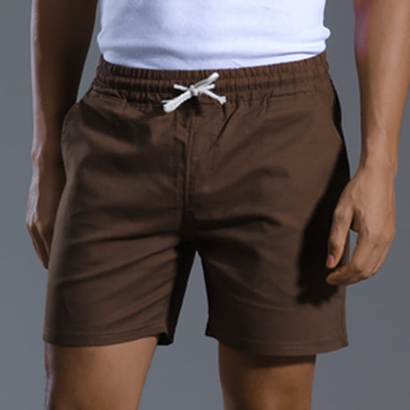 asjyhkr Mens Cotton Linen Shorts Summer Dress Shorts Drawstring Elastic Waist Casual Business Work Shorts