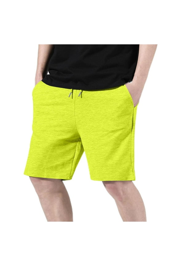 Mens Cotton Shorts Casual Drawstring Elastic Waist Sweatshorts with Pockets Athletic Running Gym Shorts