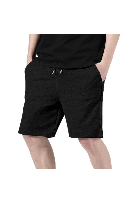 Mens Cotton Shorts Casual Drawstring Elastic Waist Sweatshorts with Pockets Athletic Running Gym Shorts