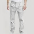 thumbnail image 1 of asjyhkr Mens Dress Pants Button Waist Loose Casual Lightweight Breathable Straight Leg Work Business Pants with Pockets, 1 of 8