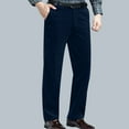 thumbnail image 1 of asjyhkr Mens Dress Pants Corduroy Button Zipper Waist Stretch Casual Solid Color Fashion Breathable Work Business Pants with Pockets, 1 of 5