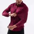 thumbnail image 1 of asjyhkr Mens Dress Shirts Lapel Long Sleeve Button Undershirts Casual Breathable Solid Color Work Business Hiking Tops, 1 of 9