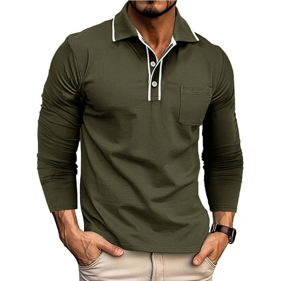 asjyhkr Mens Dress Shirts Long Sleeve Button down Crew Neck Pullover Lightweight Work Business Tops with Pocket