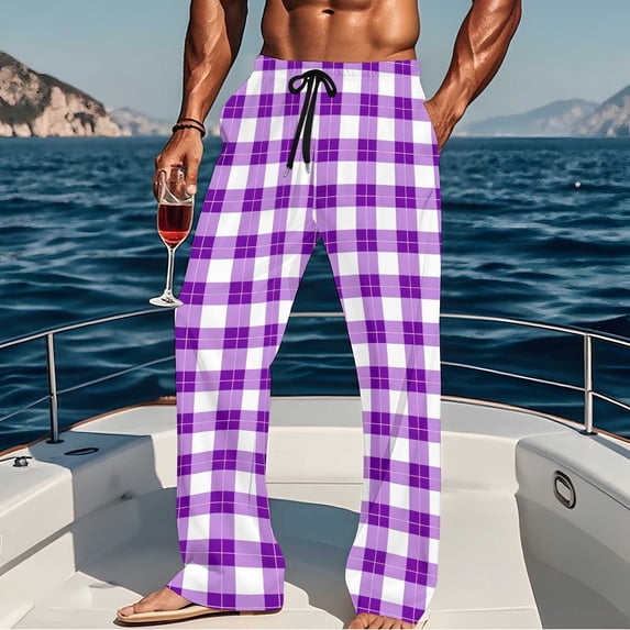 asjyhkr Mens Flannel Pajama Pants with Pockets Drawstring Comfy Soft Homewear Lounge Pjs Pants