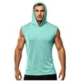 thumbnail image 1 of asjyhkr Mens Workout Shirts Qiuck Drying Sun Hooded Hiking Fishing Gym Athletic Sleeveless Shirt, 1 of 5
