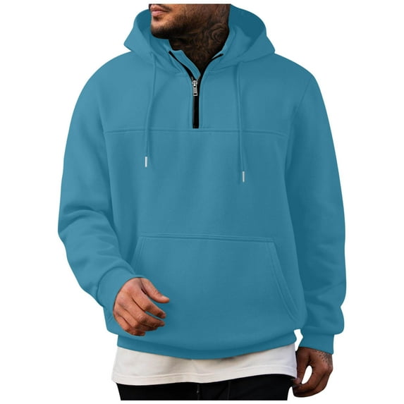 asjyhkr Mens Hoodies Zipper Drawstring Hooded Long Sleeve Pullover Casual Loose Breathable Thermal Solid Color Running Gym Workout Sweatshirts with Pockets