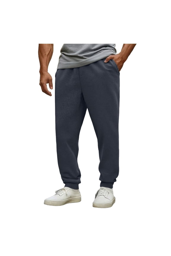 Mens Jogger Sweatpants Fleece Casual Active Drawstring Comfy Lightweight Athletic Pants with Pockets(3X-Large,Dark Blue)