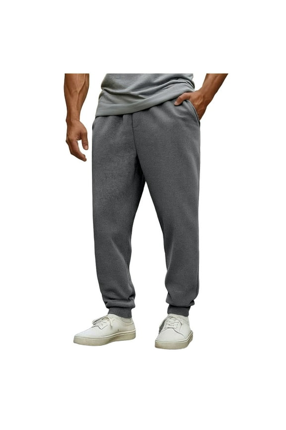 Mens Jogger Sweatpants Fleece Casual Active Drawstring Comfy Lightweight Athletic Pants with Pockets(X-Large,Dark Gray)