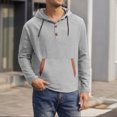 thumbnail image 1 of asjyhkr Mens Linen Shirts Long Sleeve Drawstring Hooded Button Crew Neck Hoodies Casual Fashion Breathable Hiking Beach Workout Tops with Pockets, 1 of 7
