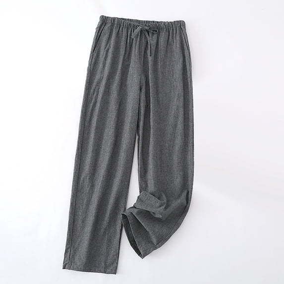 asjyhkr Mens Pajama Pants Drawstring Elastic Waist Summer Breathable Lounge Home Trousers with Pockets