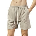thumbnail image 1 of asjyhkr Mens Pajama Shorts Cotton Loungewear Drawstring Elastic Waist Summer Bottom Home Sleep Shorts with Pockets, 1 of 6