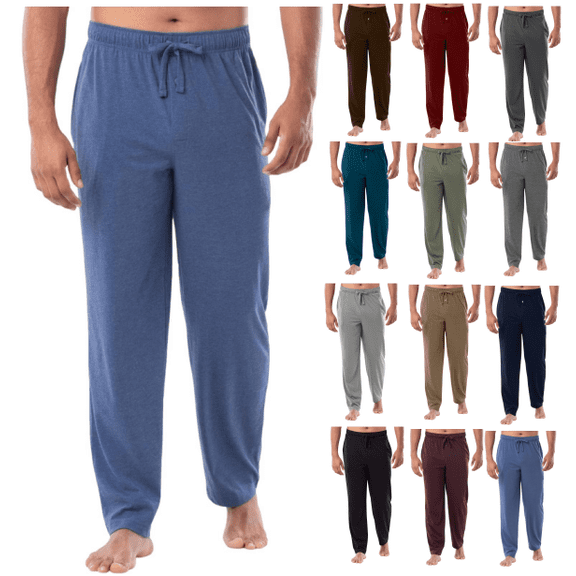 asjyhkr Mens Pajama Sleep Pants Cotton Drawstring Elastic Waist Comfy Stretch Breathable Home Louge Pants Nightwear(S-3XL)