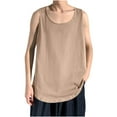 thumbnail image 1 of asjyhkr Mens Pajama Tank Tops Loungewear Cotton Sleep Sleeveless Shirts Comfy Stretch Loose Fitted Undershirts, 1 of 4