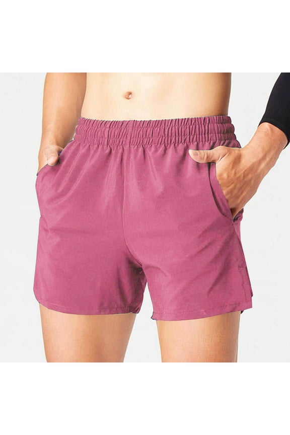 Mens Running Shorts 5 Inch Inseam Elastic Waist Quick Drying Athletic Gym Stretch Shorts with Pockets Activewear