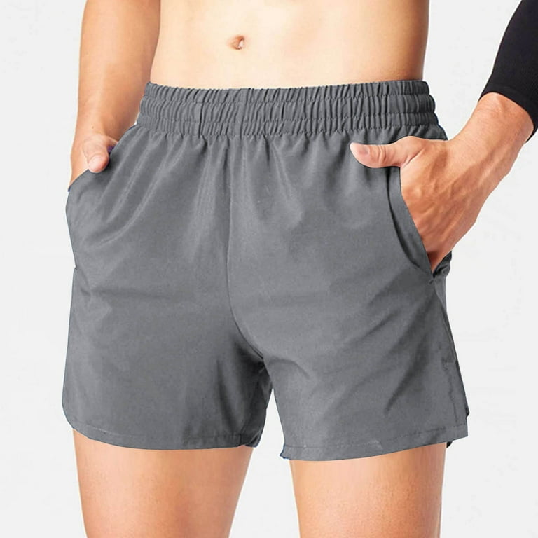 asjyhkr Mens Running Shorts Inch Inseam Elastic Waist Quick