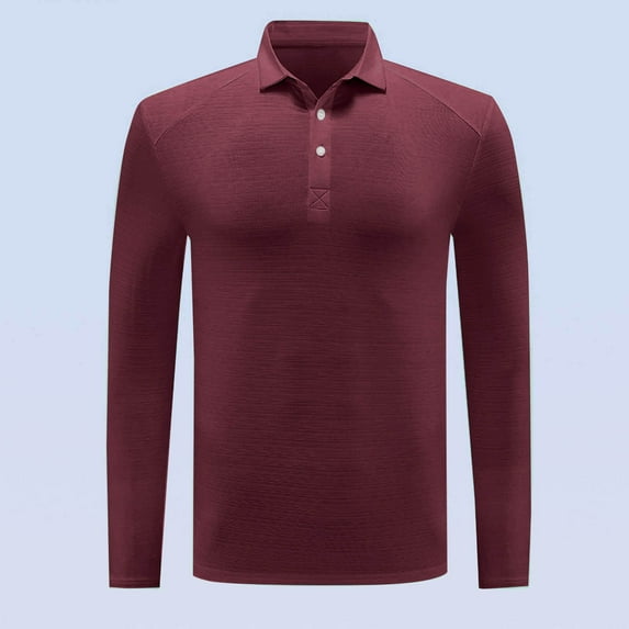 asjyhkr Mens Shirts Button Lapel Long Sleeve Pullover Solid Color Stretch Breathable Casual Workout Gym Hiking Tops