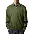 thumbnail image 1 of asjyhkr Mens Shirts Long Sleeve Half Button Lapel Pullover Causal Loose Solid Color Breathable Hiking Gym Workout Tops, 1 of 8