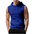 thumbnail image 1 of asjyhkr Mens Summer Gym Hoodies Sleeveless Shirts Drawstring and Pockets Workout Running Tees, 1 of 8